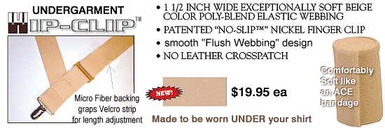 Side clip super soft suspenders for men and women are designed to be worn under your shirt.