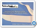 Quick and simple velcro strip length adjustment system in our Holdup maternity suspenders