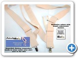 Choose Metal or new plastic gripper clasps in these Holdup Maternity pant clip-on suspenders