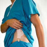 Under-Ups worn by Doctors, patients and Nurses under their surgical scrubs and loose fitting uniforms to holdup draw string or elastic waistband pants